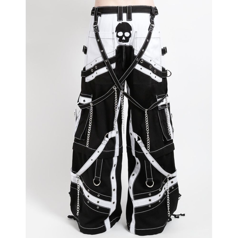 Tripp NYC - OFF TRACK Pantalon large - Noir/Blanc